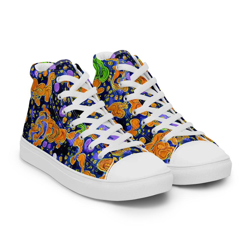 Cobalt Candy on Women's High Top Canvas Shoes — Right Front