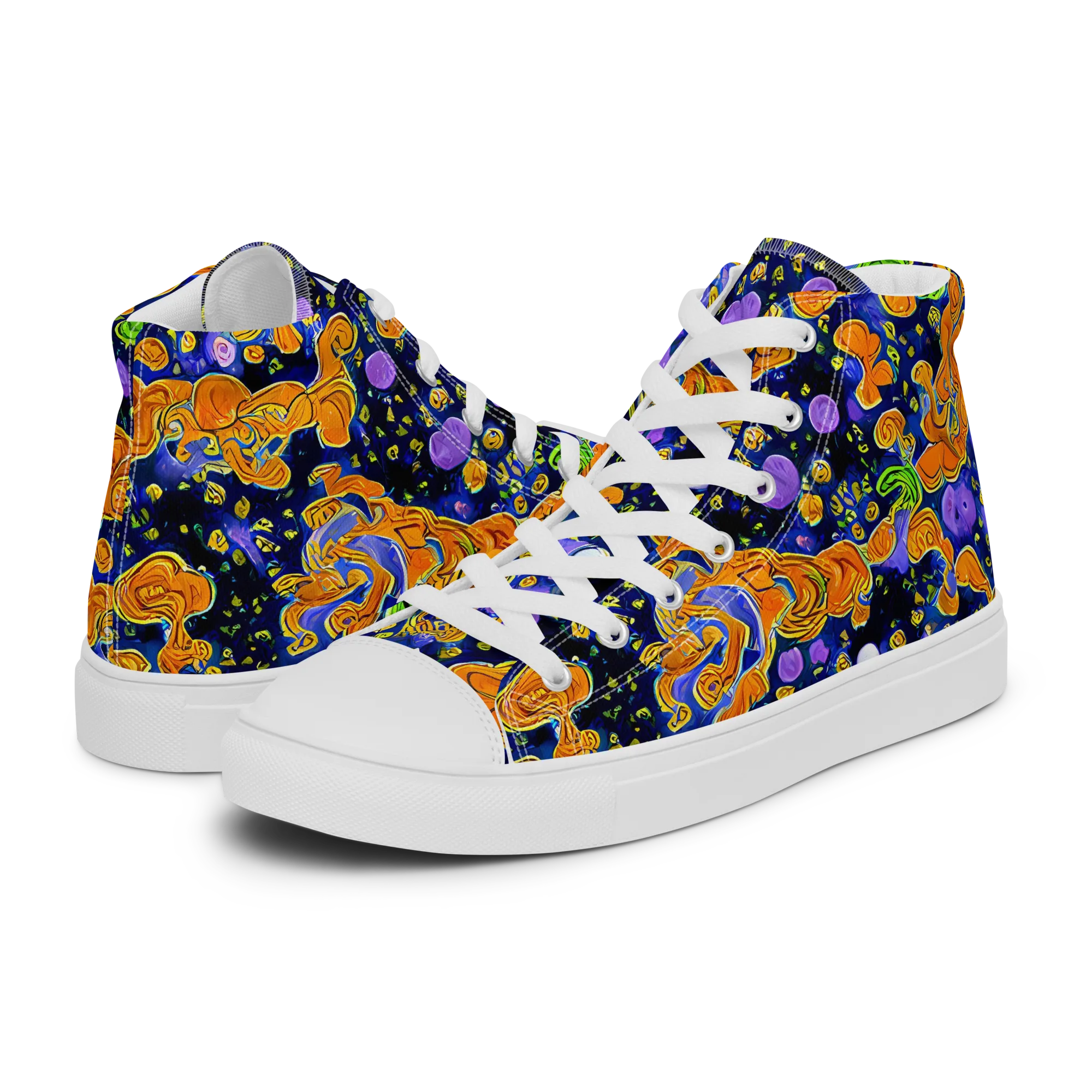 Cobalt Candy on Women's High Top Canvas Shoes — Left