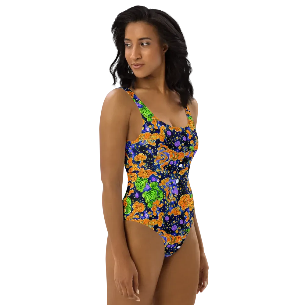 Cobalt Candy on One-Piece Swimsuit — Right