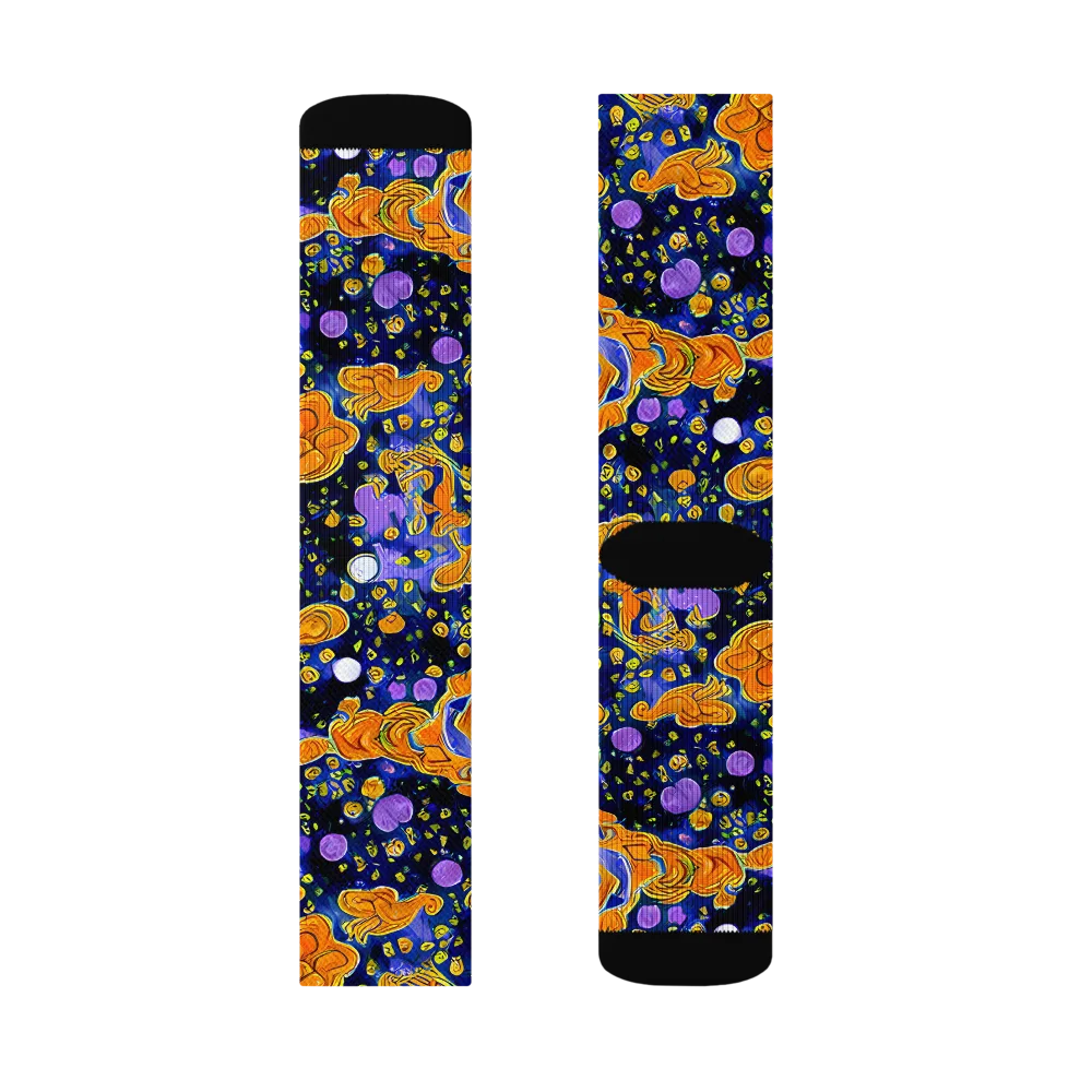 Cobalt Candy on Socks — Left Sock