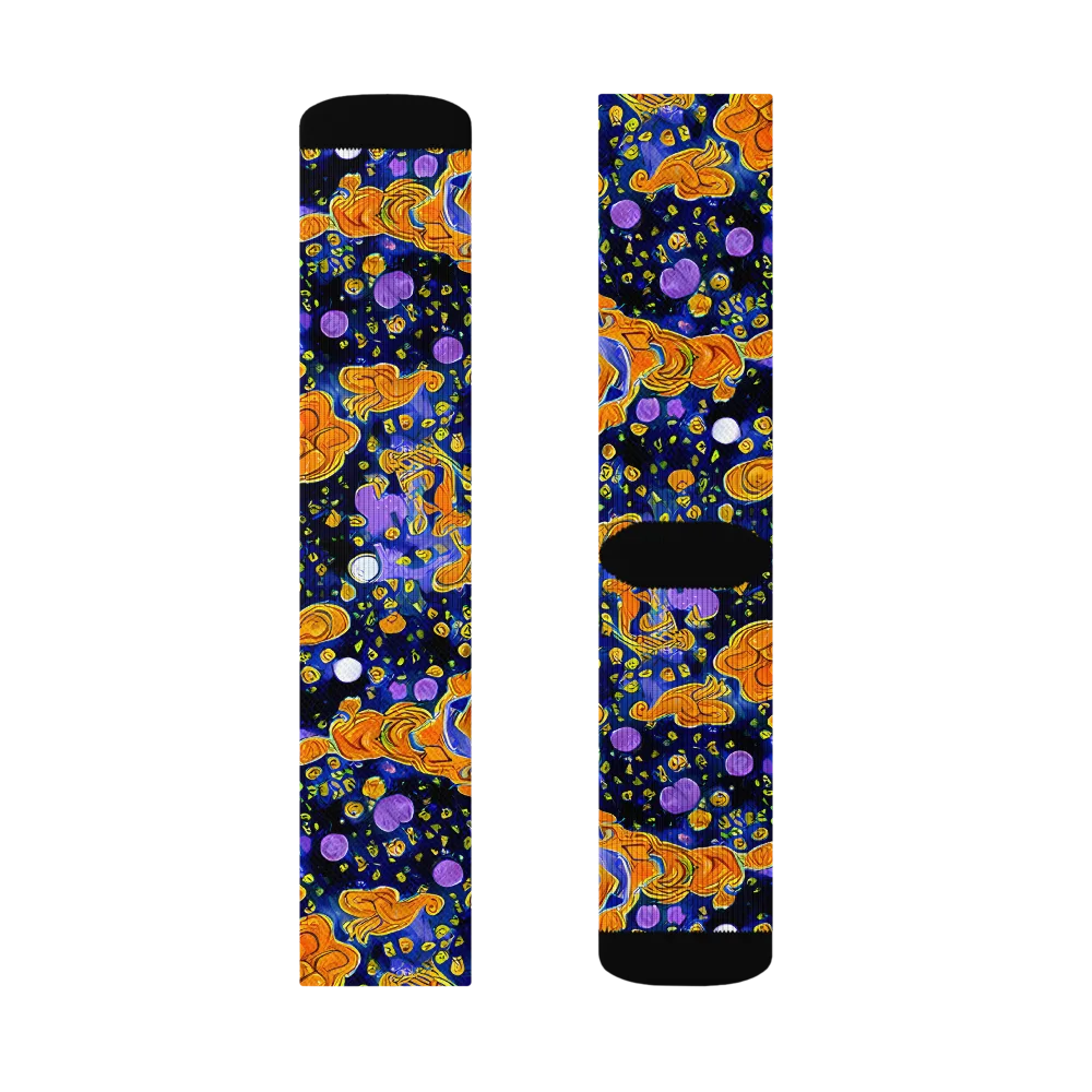 Cobalt Candy on Socks — Right Sock