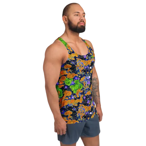 Cobalt Candy on a Men's Tank Top