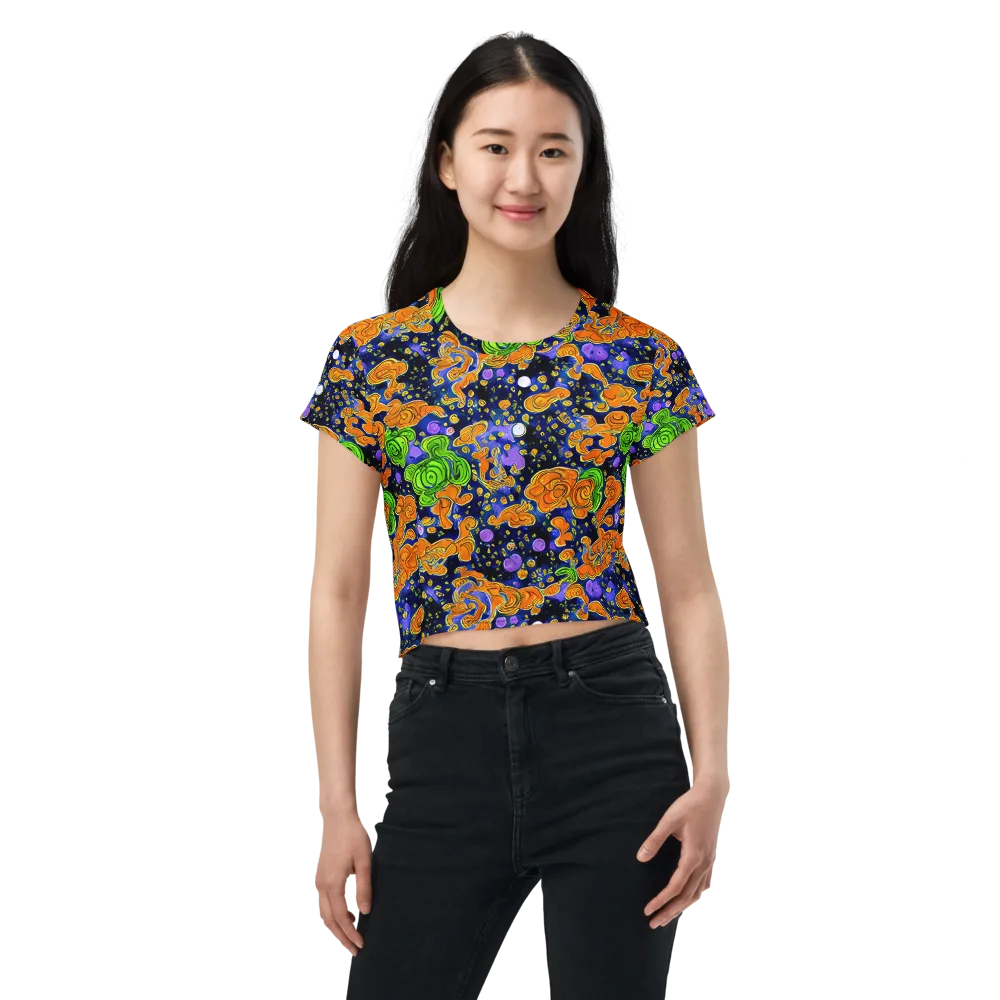 Cobalt Candy on Crop Tee — Front