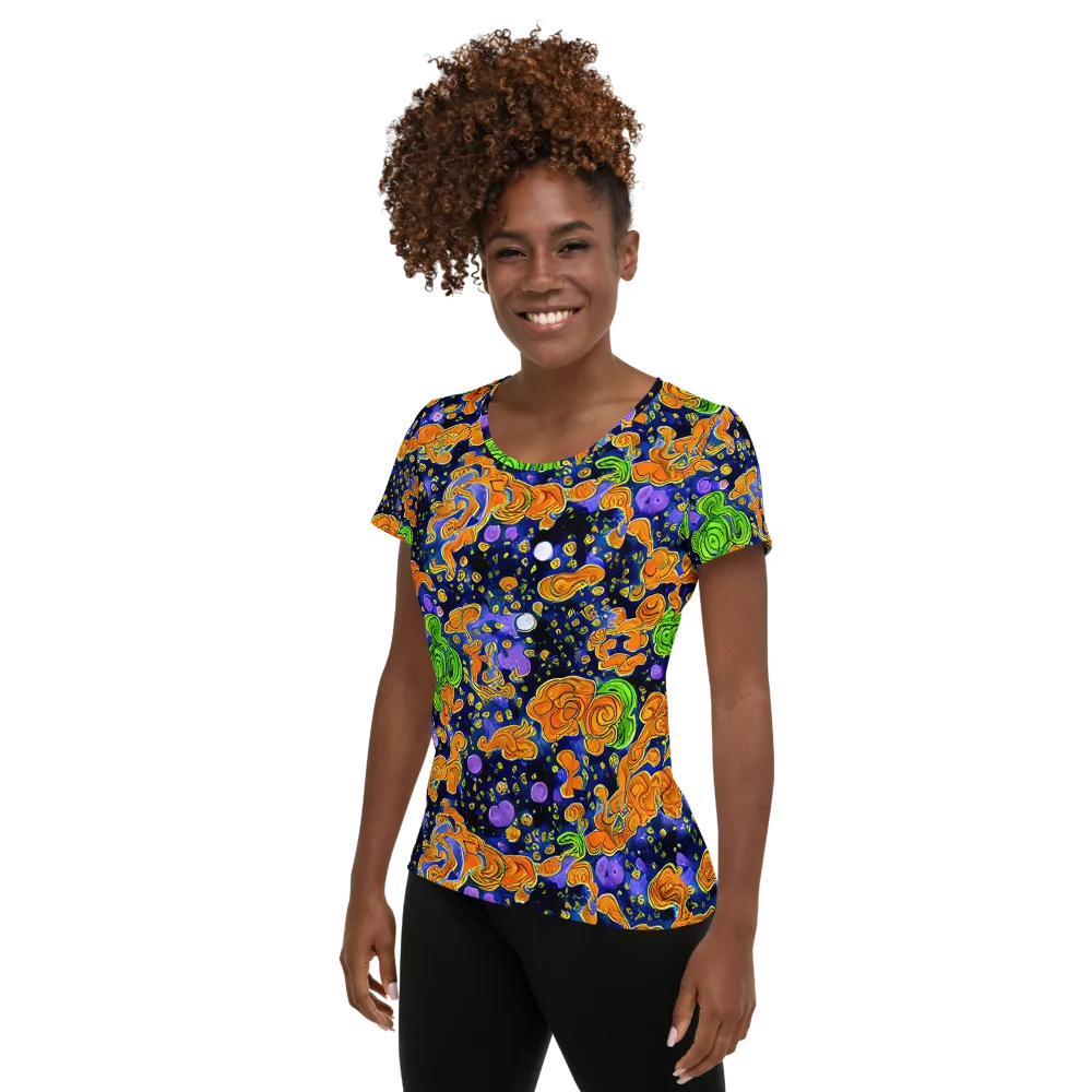 Cobalt Candy on Women's Athletic T-Shirt — Left