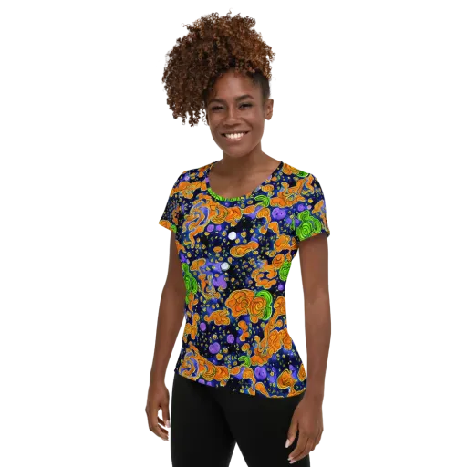 Cobalt Candy on a Women's Athletic T-Shirt