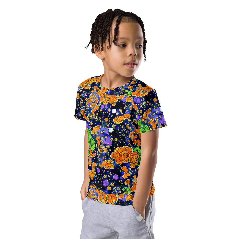Cobalt Candy on Kids Crew Neck T-Shirt — Left Front