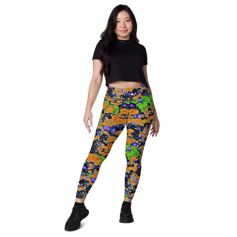 Cobalt Candy on Leggings with Pockets — Front