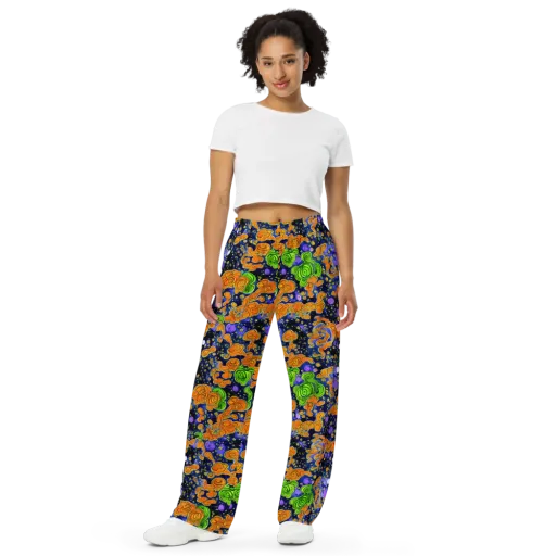 Cobalt Candy on a Wide-Leg Pants
