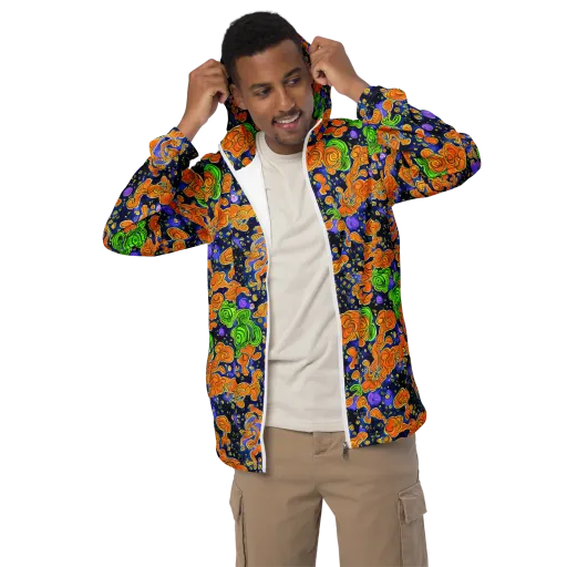 Cobalt Candy on a Men's Windbreaker