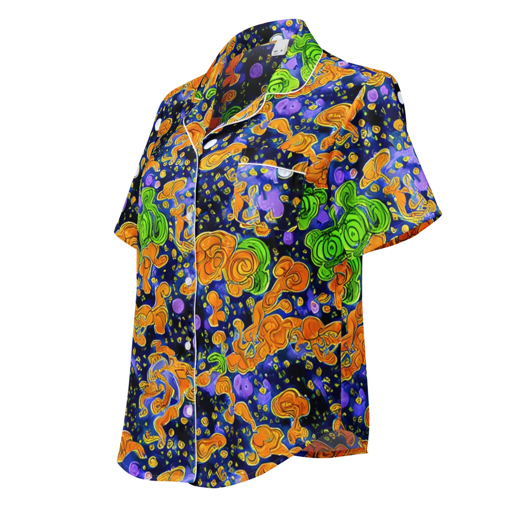 Cobalt Candy on Women's Short Sleeve Pajama Top — Left Front