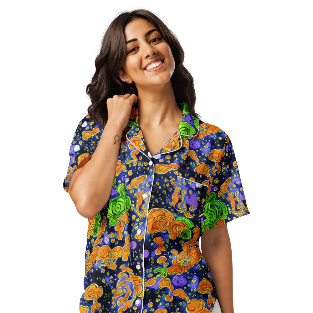 Cobalt Candy on Women's Short Sleeve Pajama Top — Front