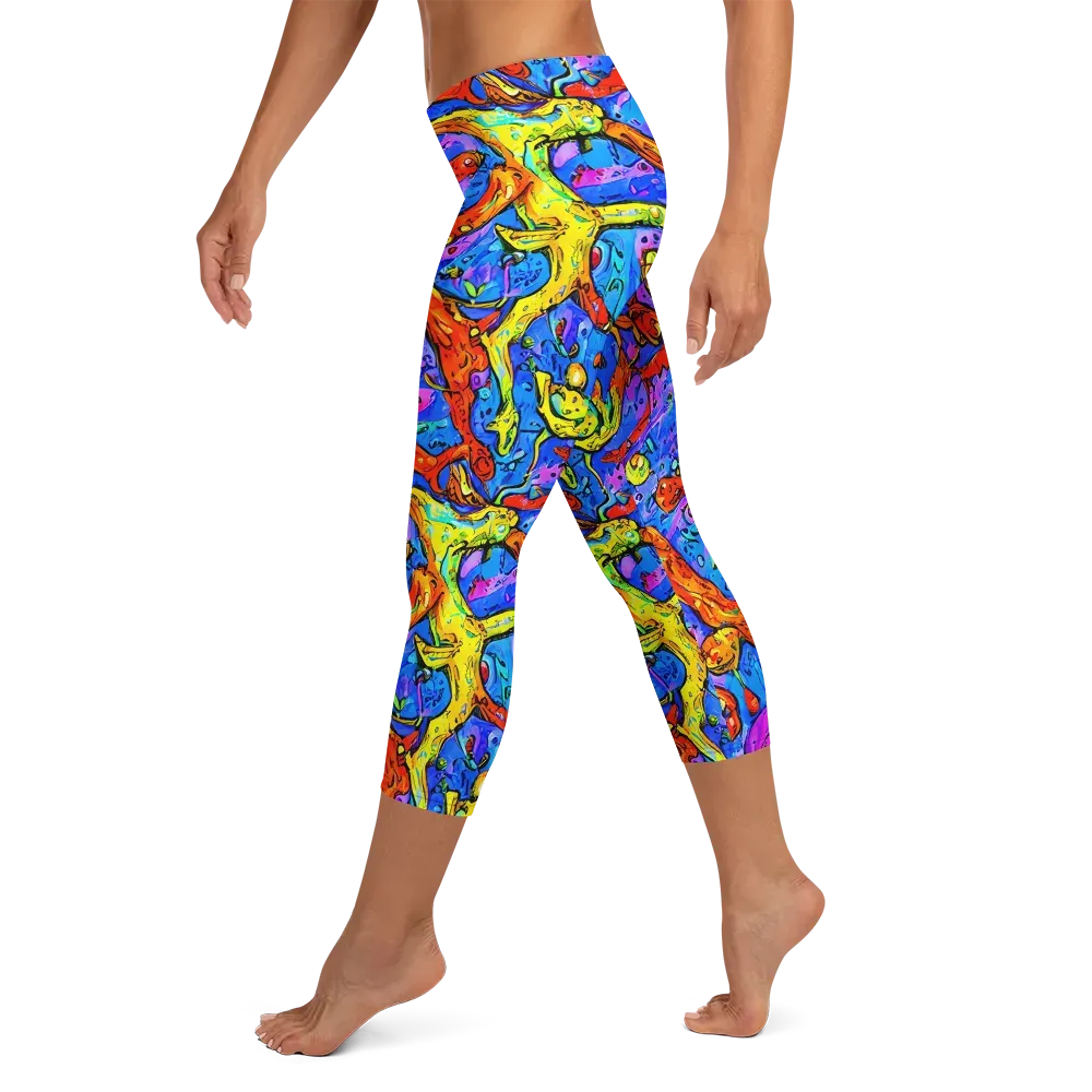 Chromatic Shoal on Capri Leggings — Left
