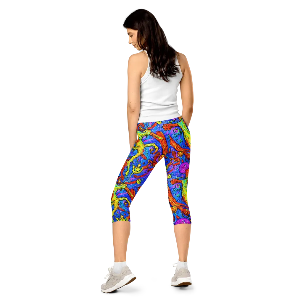 Chromatic Shoal on Capri Leggings — Back