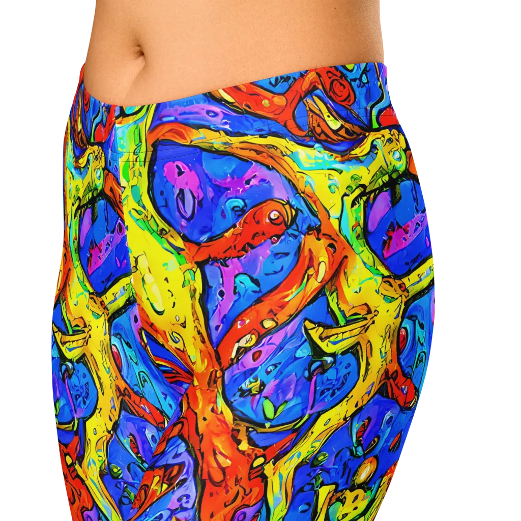 Chromatic Shoal on Capri Leggings — Zoomed-in