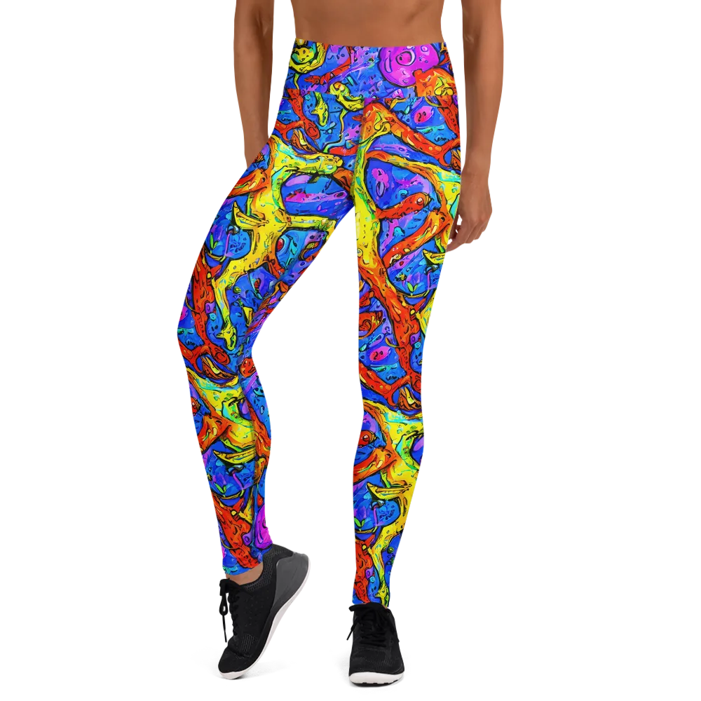Chromatic Shoal on Yoga Leggings — Front