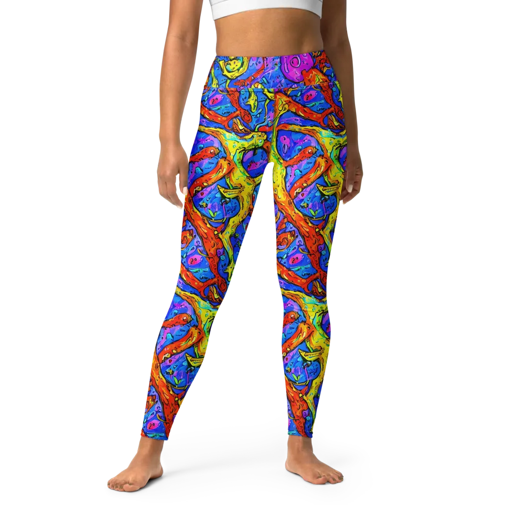 Chromatic Shoal on Yoga Leggings — Front