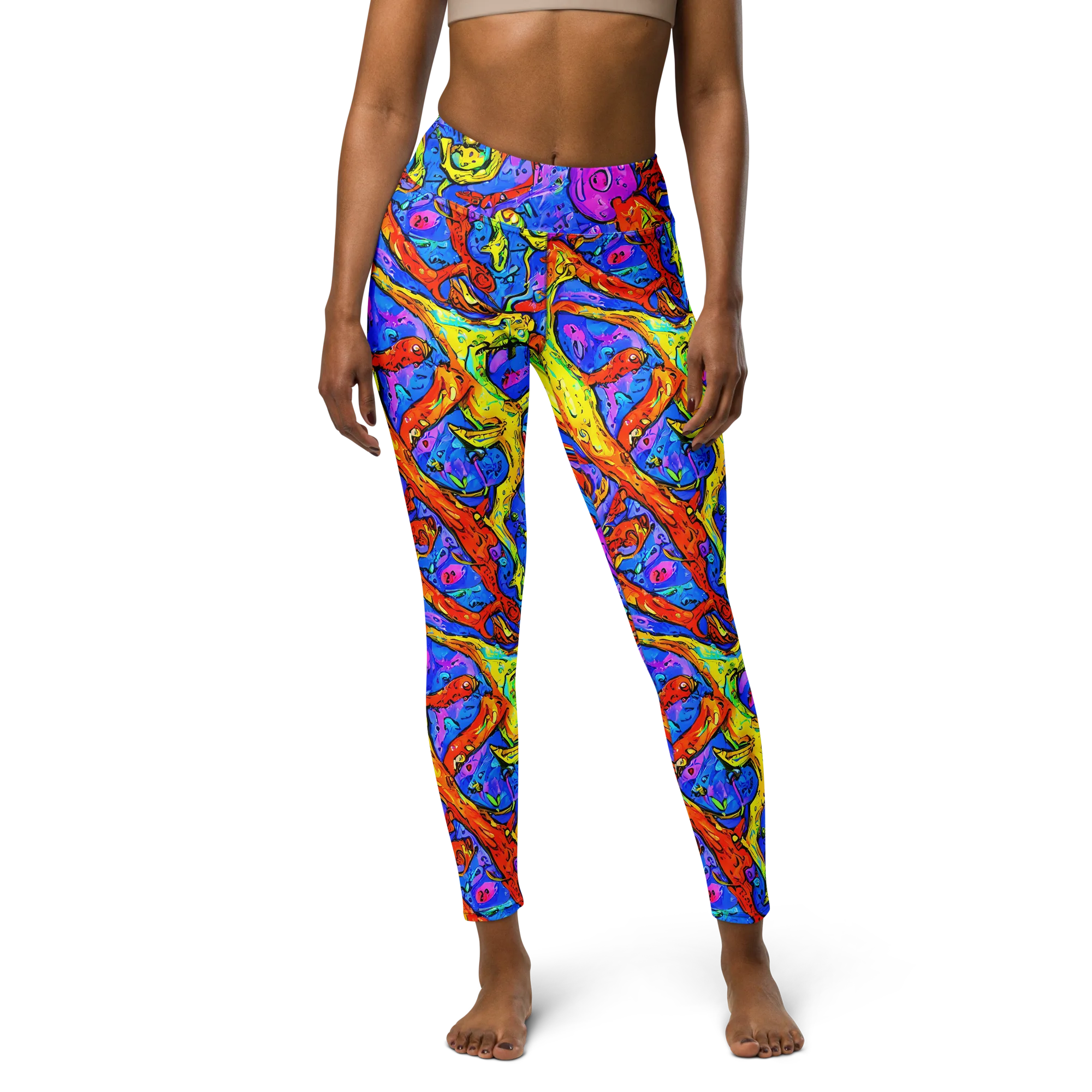 Chromatic Shoal on Yoga Leggings — Front
