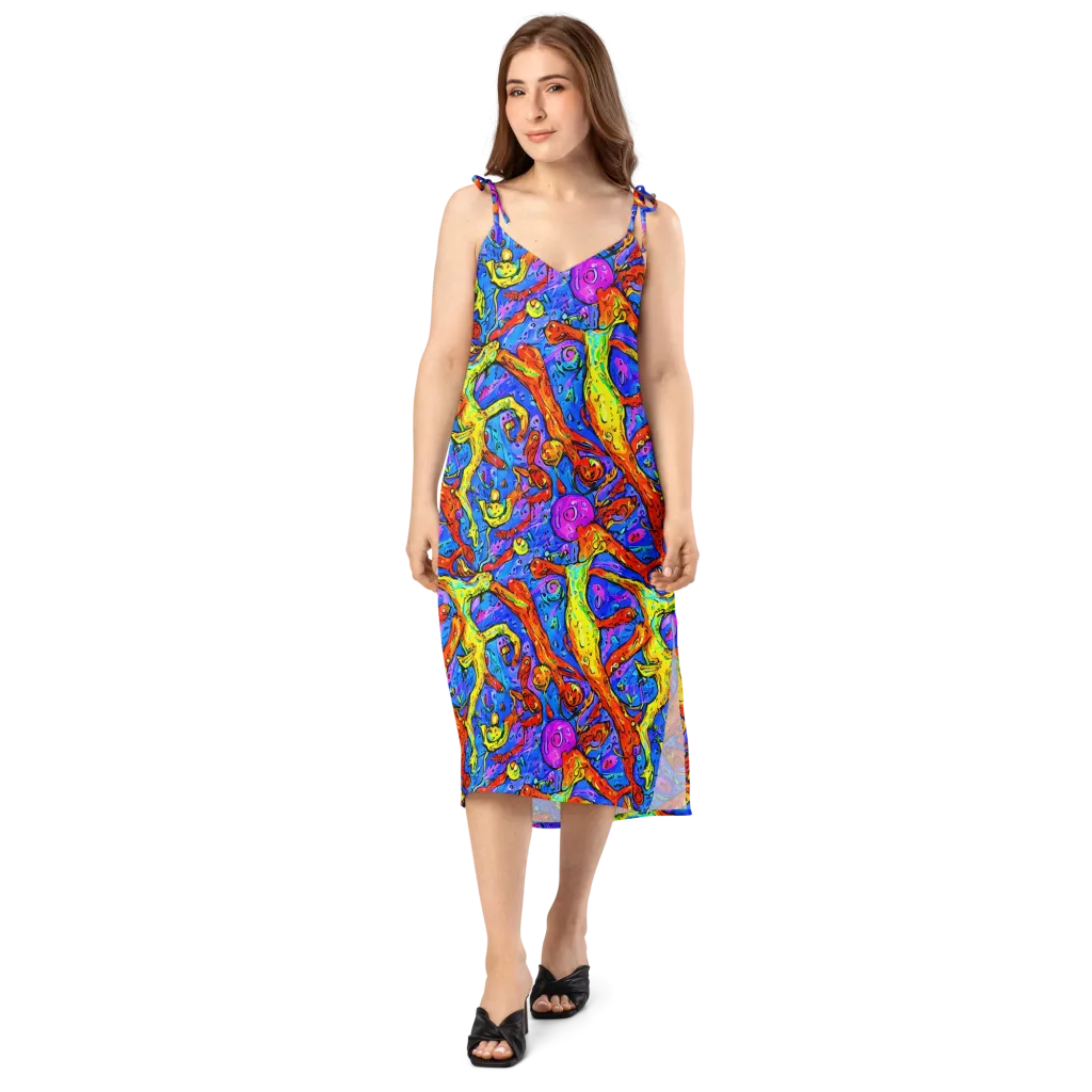 Chromatic Shoal on Slip Dress — Front