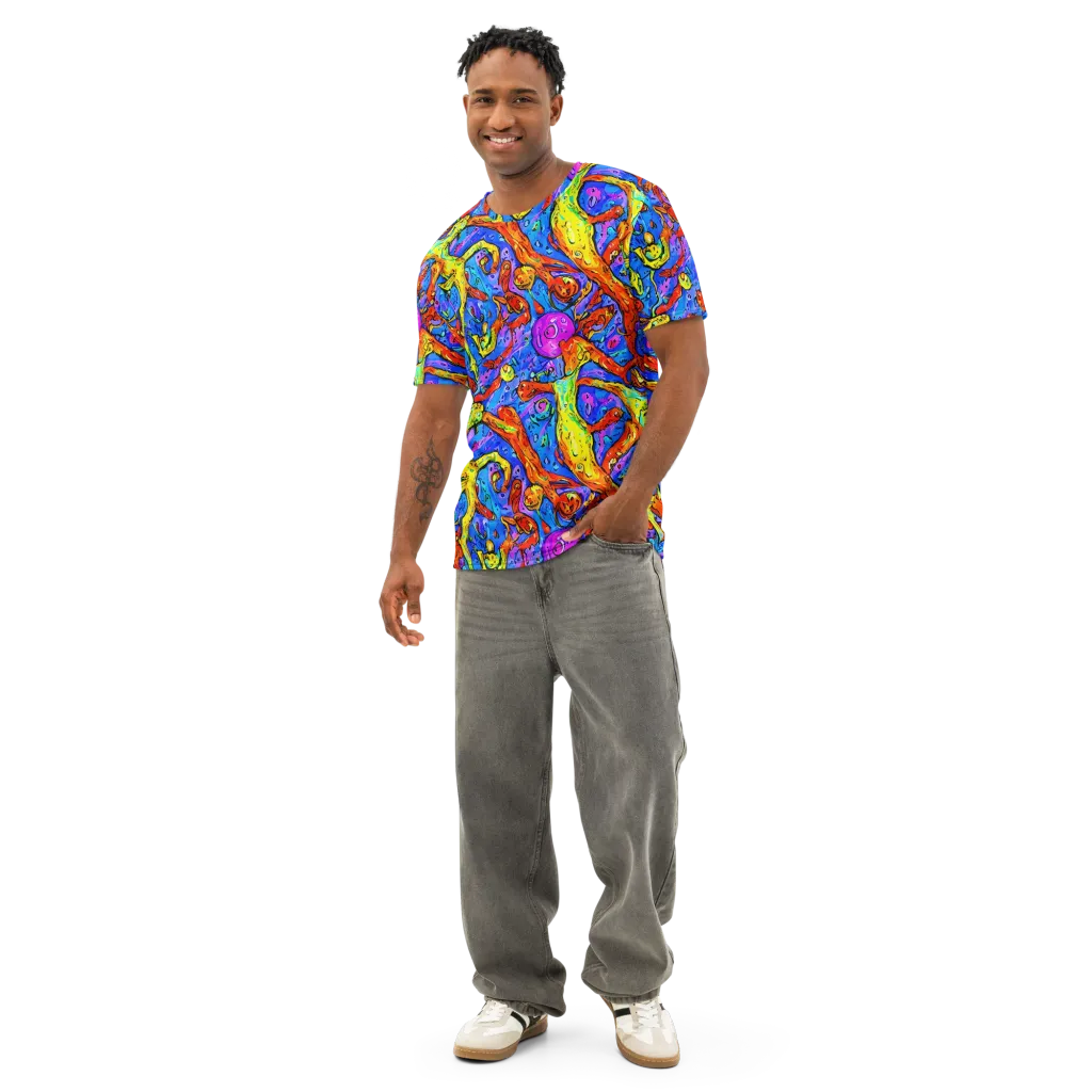Chromatic Shoal on Men's Cotton Crew Neck T-Shirt — Front