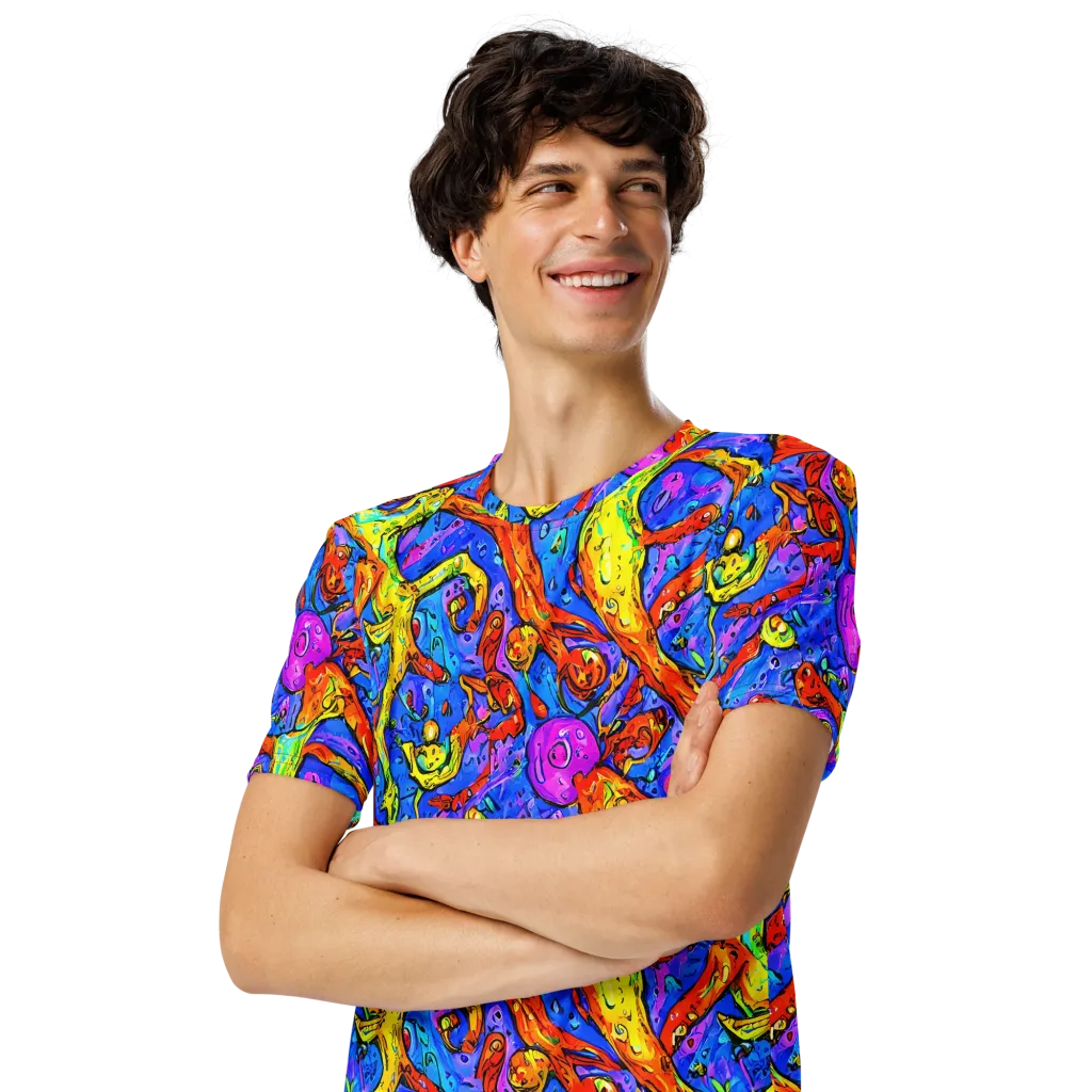 Chromatic Shoal on Men's Crew Neck T-Shirt — Left Front