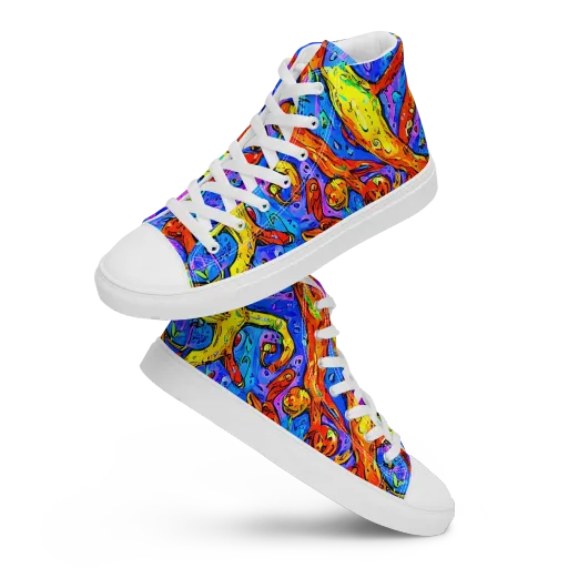 Chromatic Shoal on a Men's High Top Canvas Shoes