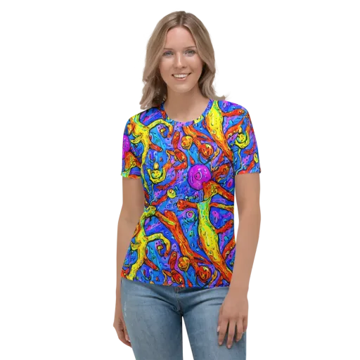 Chromatic Shoal on a Women's Crew Neck T-Shirt