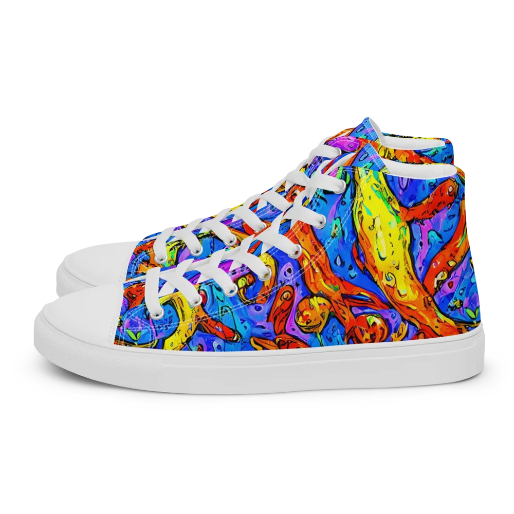 Chromatic Shoal on Women's High Top Canvas Shoes — Left