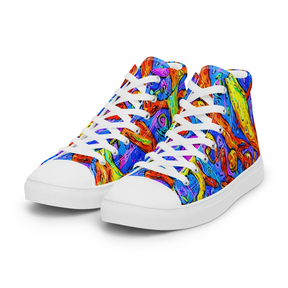 Chromatic Shoal on Women's High Top Canvas Shoes — Left Front