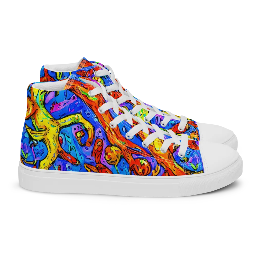 Chromatic Shoal on Women's High Top Canvas Shoes — Right