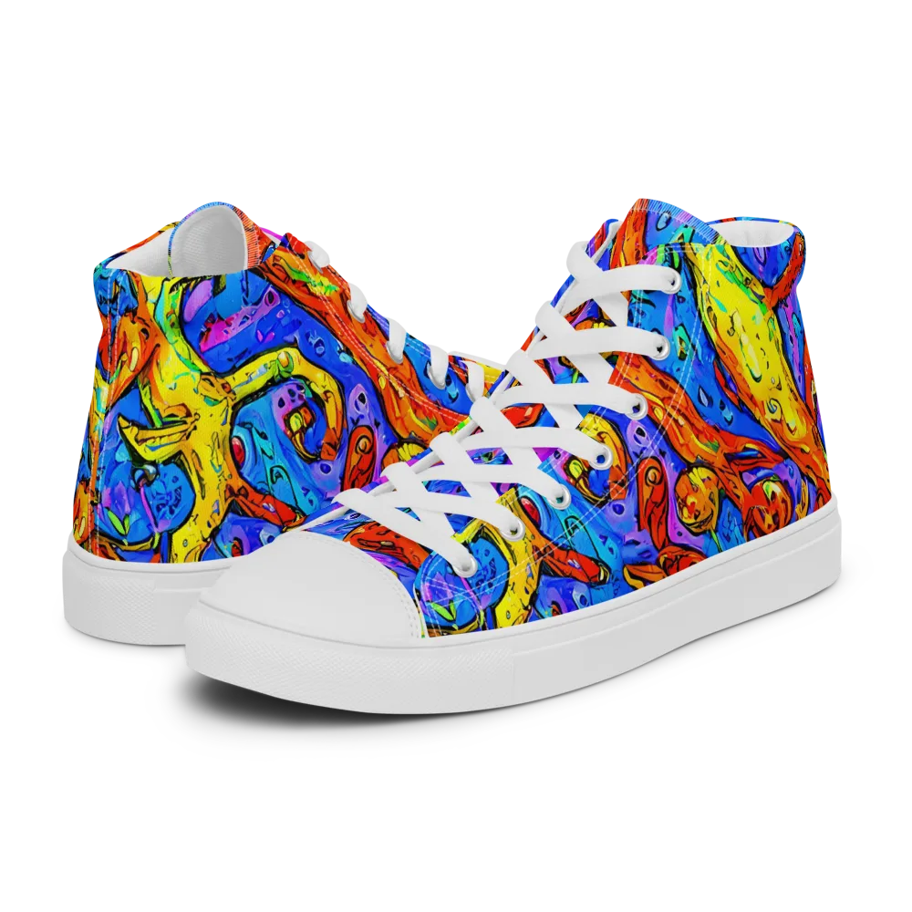 Chromatic Shoal on Women's High Top Canvas Shoes — Left
