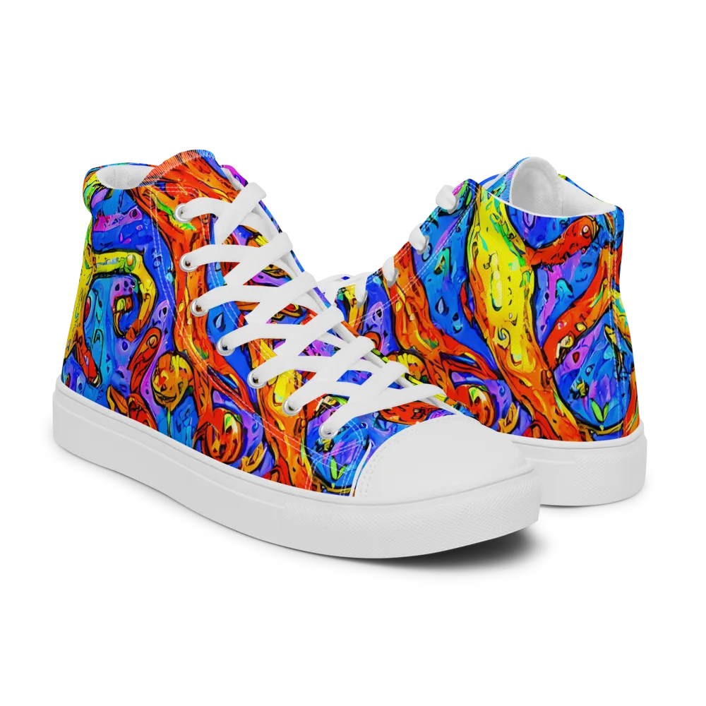 Chromatic Shoal on Women's High Top Canvas Shoes — Right