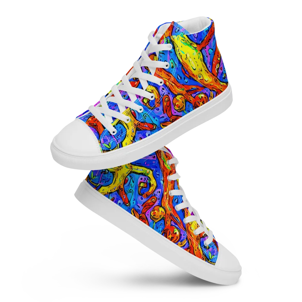 Chromatic Shoal on Women's High Top Canvas Shoes — Front
