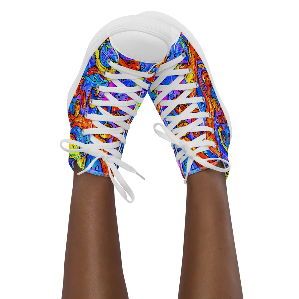 Chromatic Shoal on Women's High Top Canvas Shoes — Front