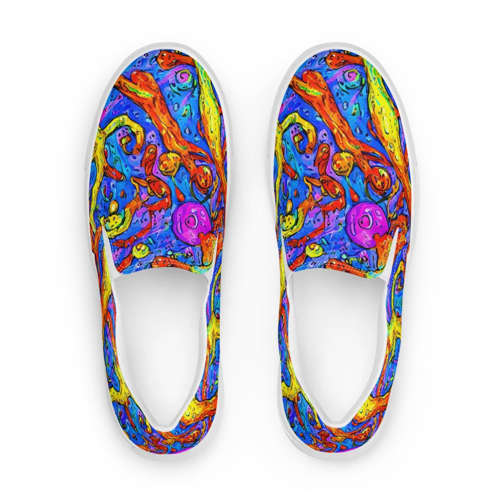 Chromatic Shoal on Men's Slip-On Canvas Shoes — Front