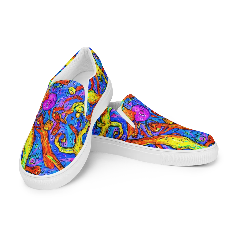 Chromatic Shoal on Men's Slip-On Canvas Shoes — Left Front