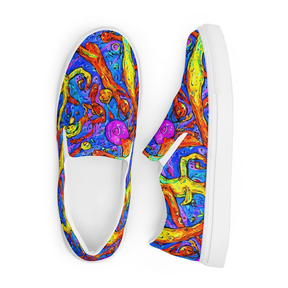 Chromatic Shoal on Men's Slip-On Canvas Shoes — Front
