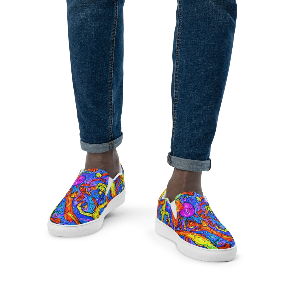 Chromatic Shoal on Men's Slip-On Canvas Shoes — Front