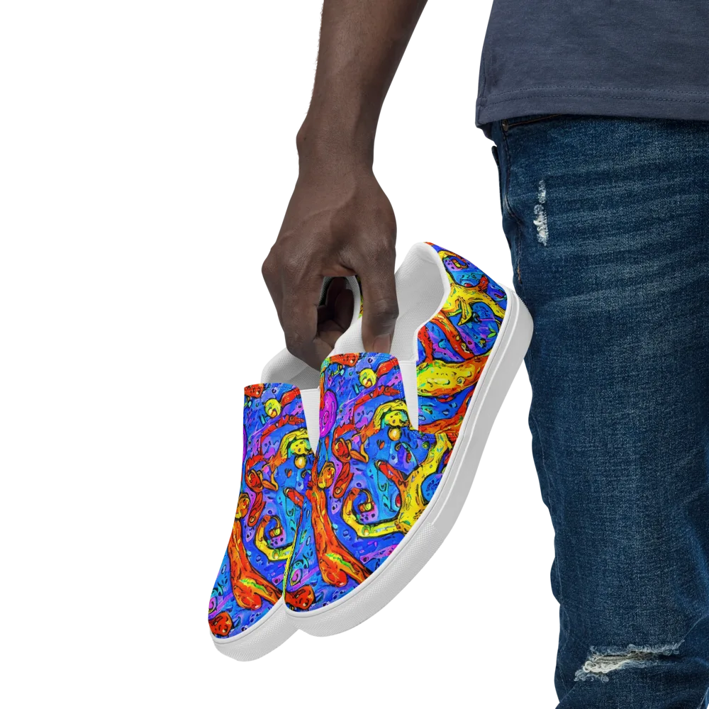 Chromatic Shoal on Men's Slip-On Canvas Shoes — Left Front