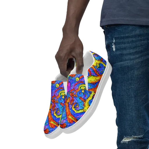 Chromatic Shoal on a Men's Slip-On Canvas Shoes