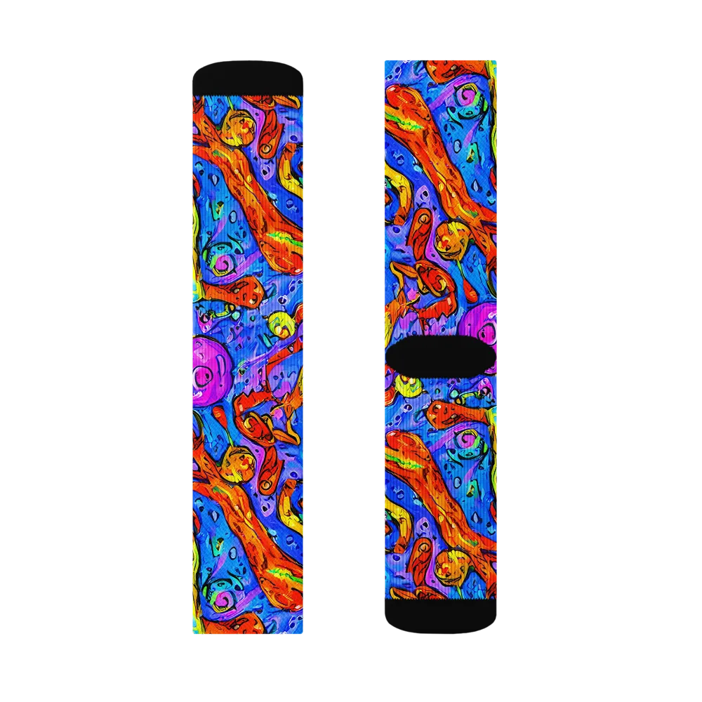Chromatic Shoal on Socks — Left Sock