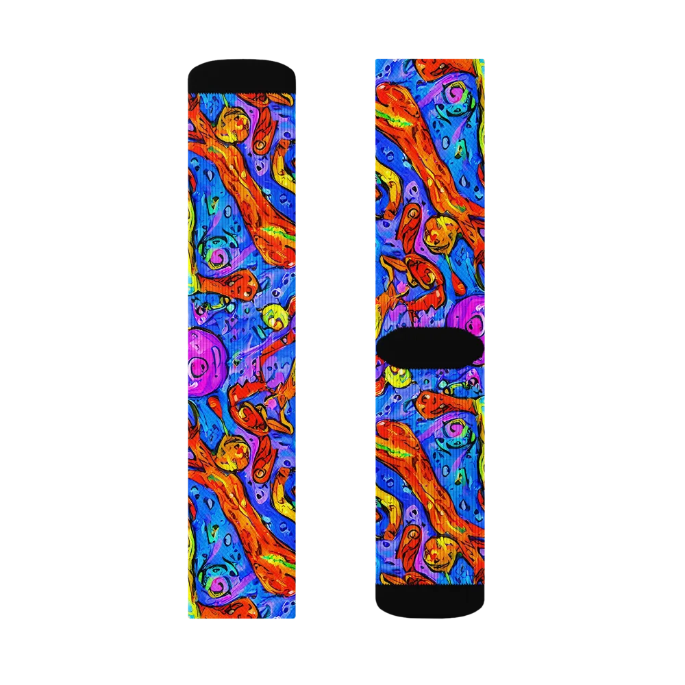 Chromatic Shoal on Socks — Right Sock