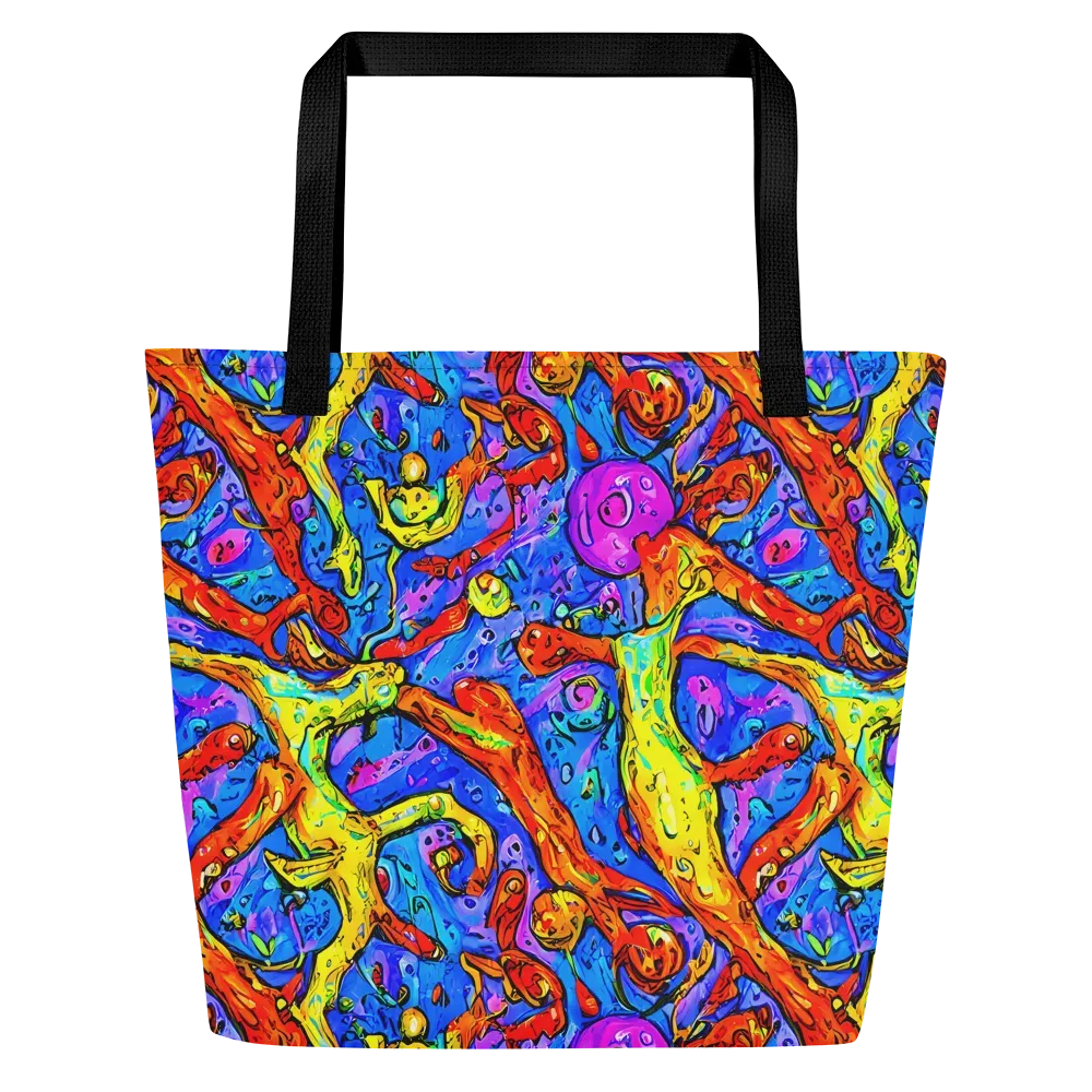 Chromatic Shoal on Large Tote Bag W/ Pocket — Front