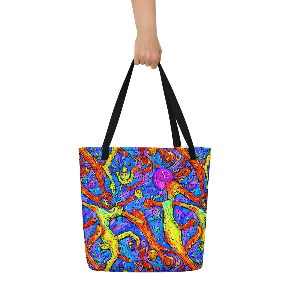 Chromatic Shoal on Large Tote Bag W/ Pocket — Front