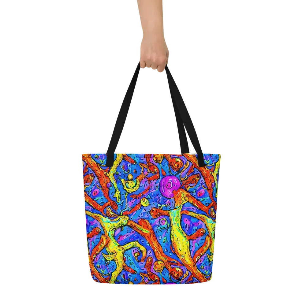 Chromatic Shoal on Large Tote Bag W/ Pocket — Front