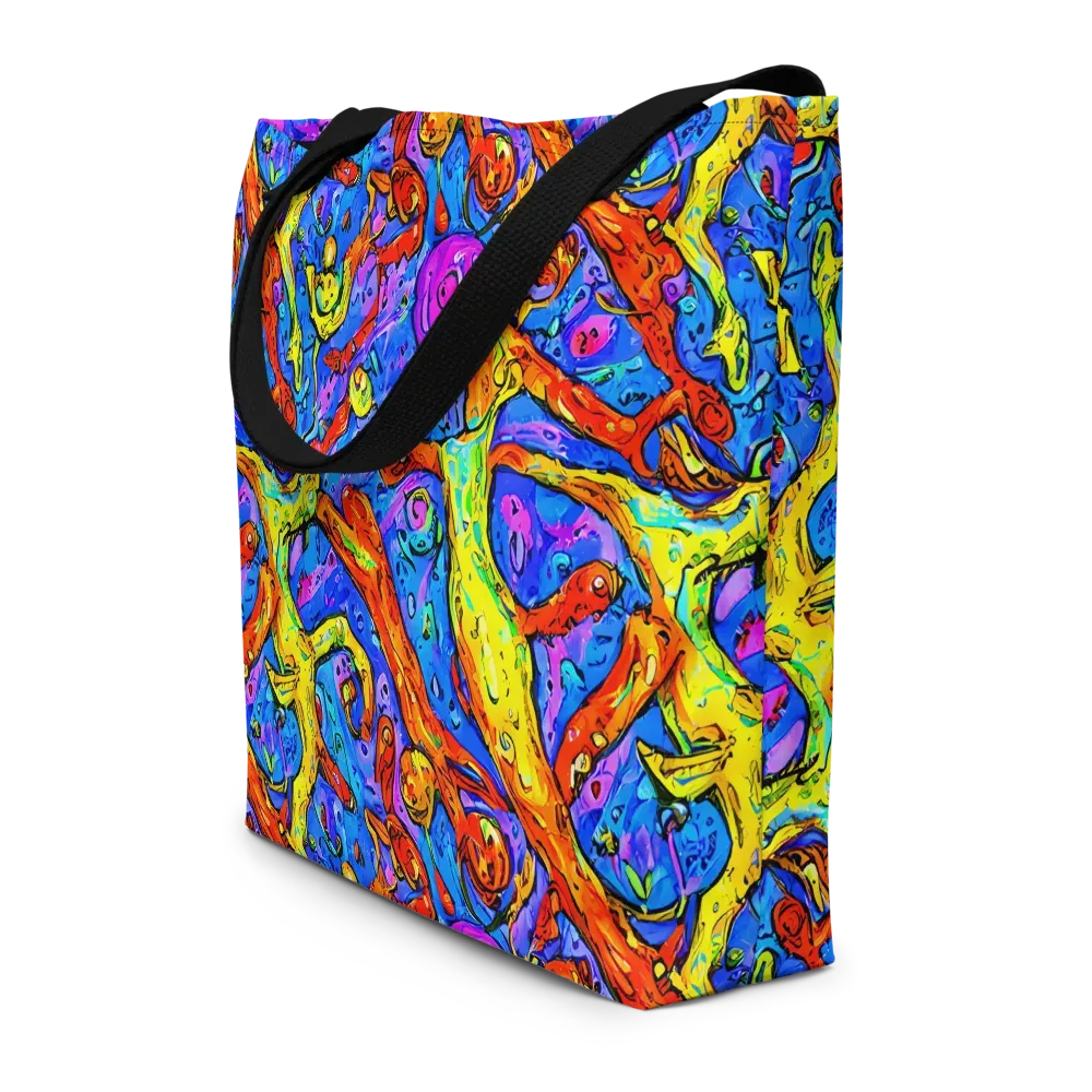 Chromatic Shoal on Large Tote Bag W/ Pocket — Front