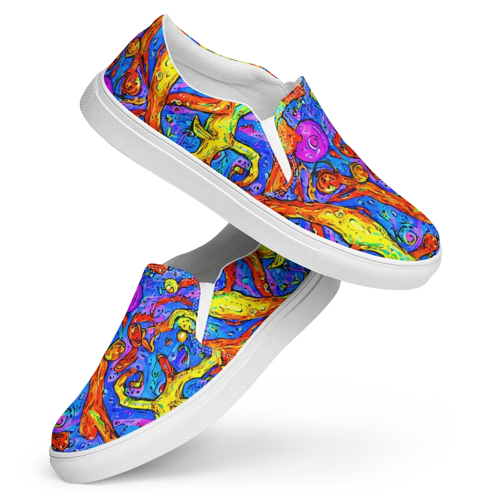 Chromatic Shoal on Women's Slip-On Canvas Shoes — Front
