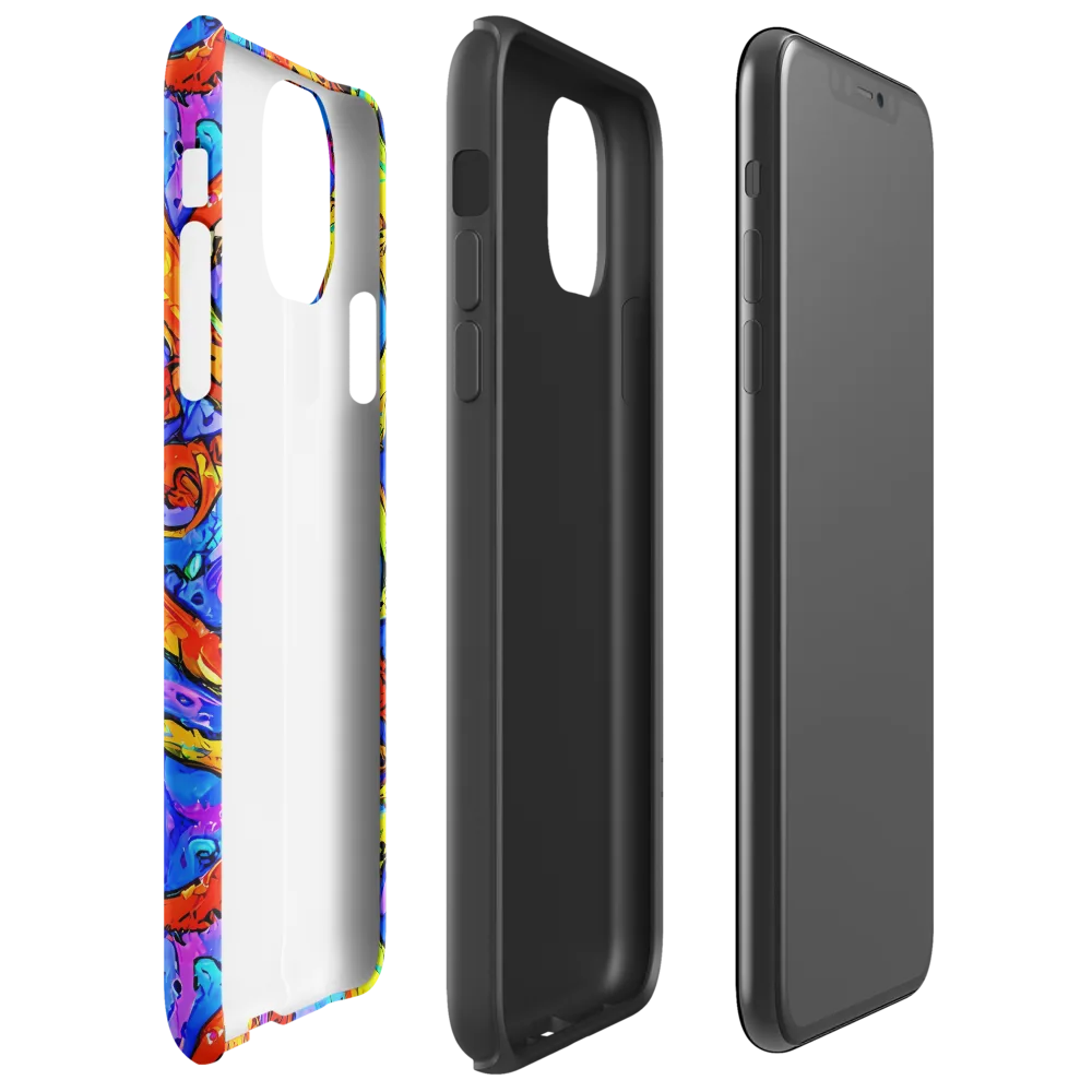 Chromatic Shoal on Tough Case for iPhone® — Right