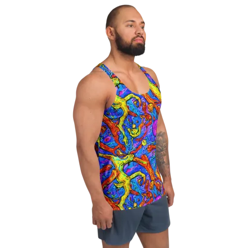 Chromatic Shoal on a Men's Tank Top