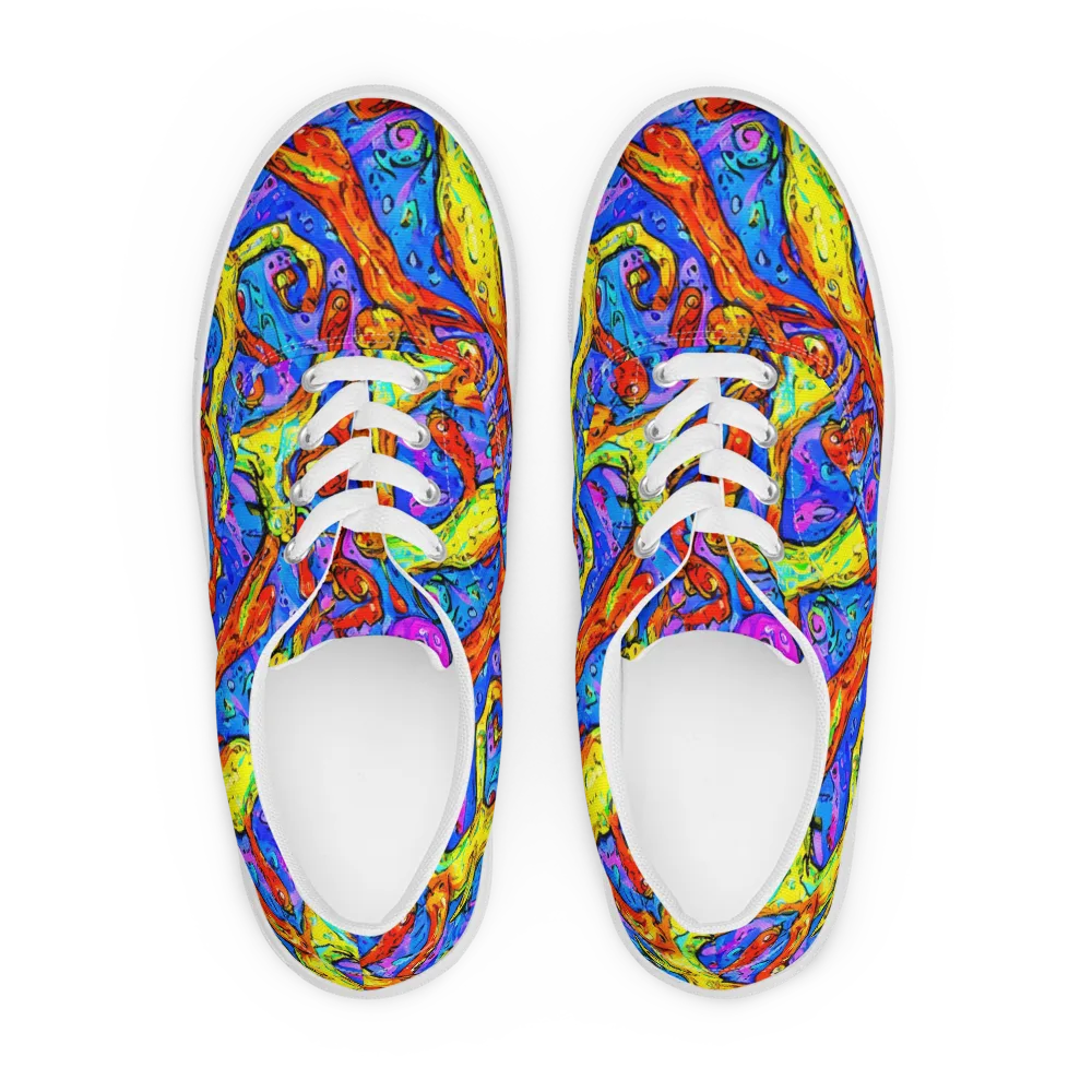 Chromatic Shoal on Men's Lace-Up Canvas Shoes — Front