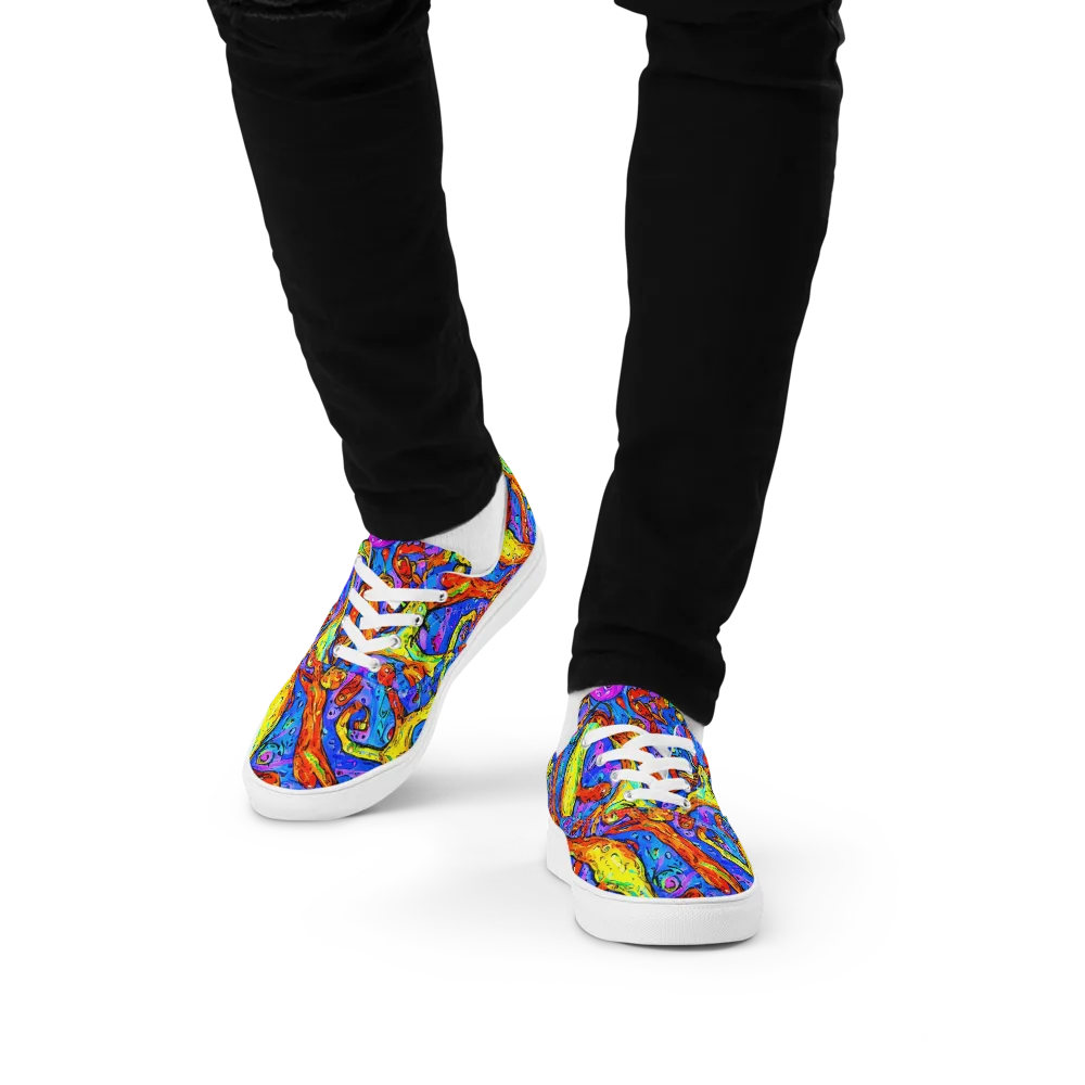 Chromatic Shoal on Men's Lace-Up Canvas Shoes — Front